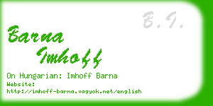 barna imhoff business card